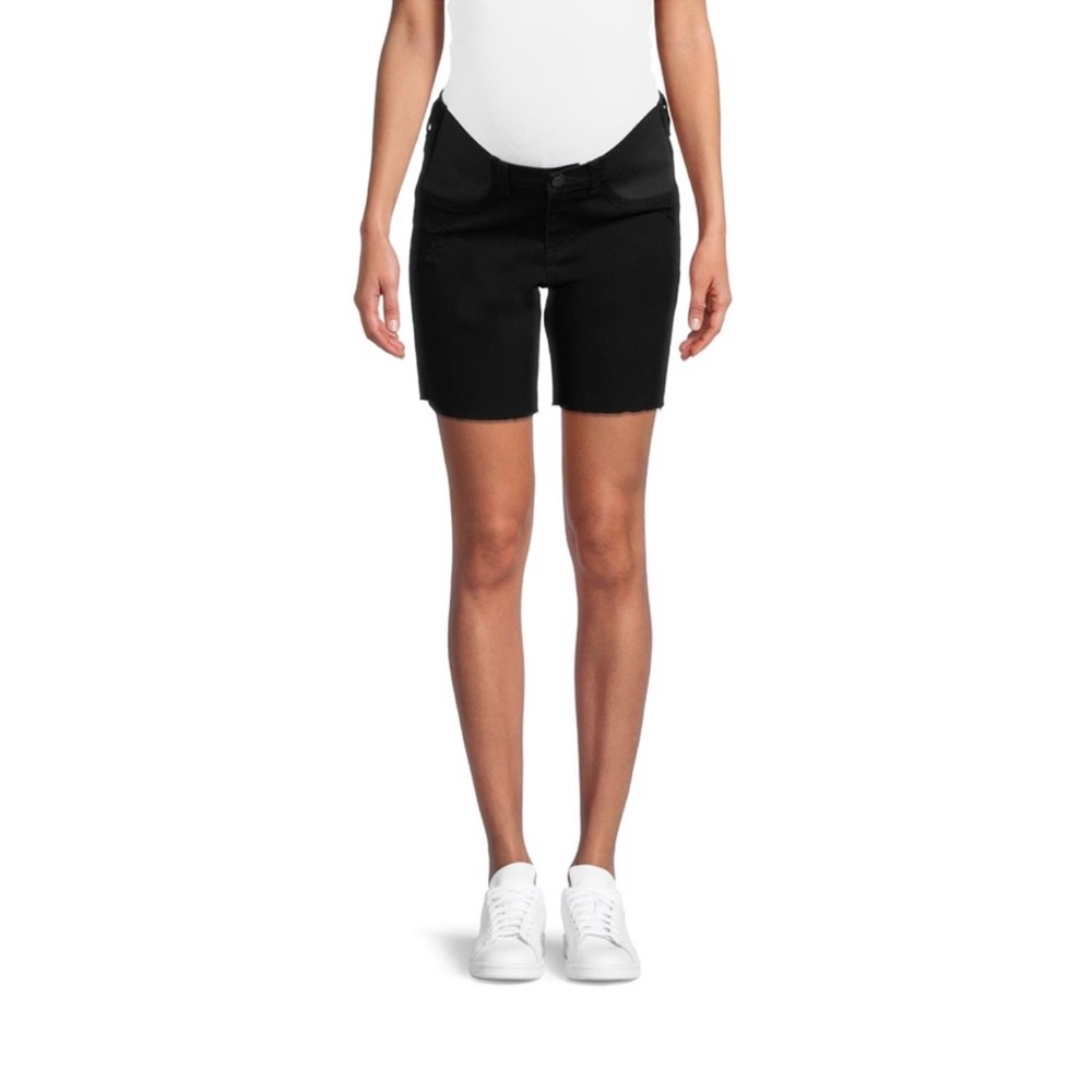 NWT Maternity Denim Bermuda Shorts black size: L (12-14) - Picture 1 of 7